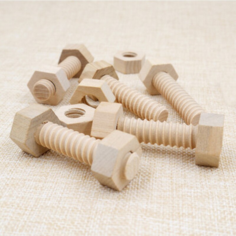 Educational Screw Nut Assembling Wooden Baby Toys Early Education Solid Wood Screw Nut Hands-On Teaching Aid Toys for Children