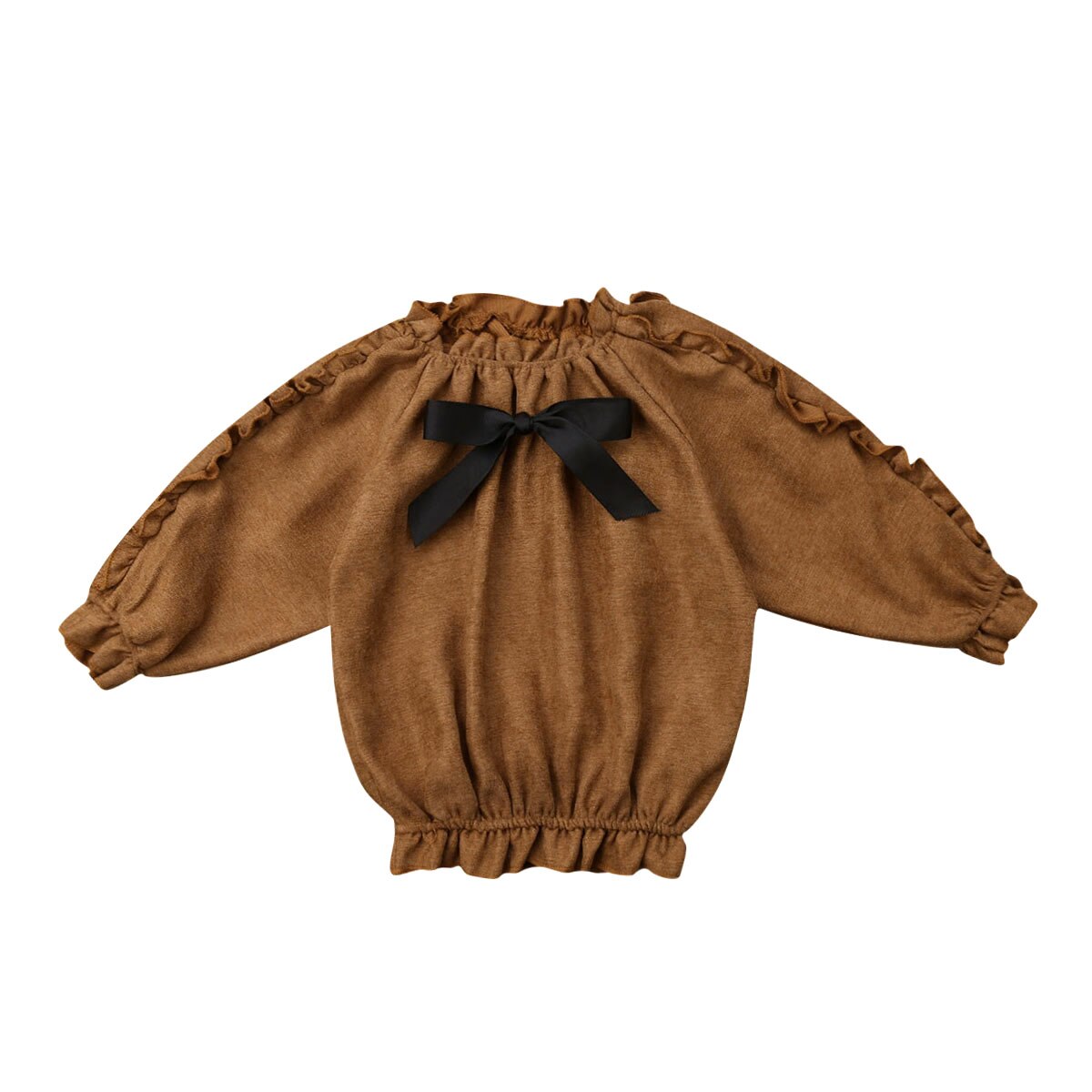 Småbørn baby piger bomuldstøj t-shirt vintage ol bluse toppe skjorter outfits søde søde solide små børn overdele t-shirt: B / 130