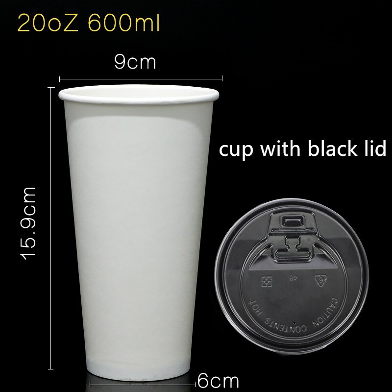 50pcs 20oz 600ml disposable paper cup coffee milk tea drink takeaway cup birthday wedding party favors cups