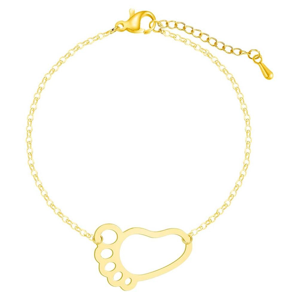 Chandler Leuke Baby Voet Bedelarmband Goud Kleur Hollow Out Link Chain Ankle Manchet Plusear Arm Ketting Chaine Cheville