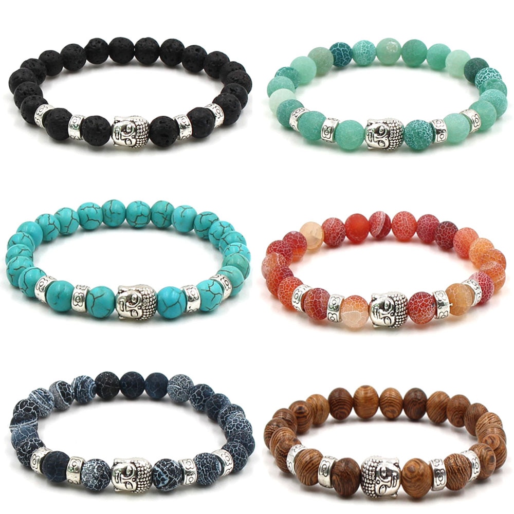 Budha Armband Buddha Kopf Shakyamuni Gebet Perlen Kristall Spacer Glück Charm Schmuck Für Heiligen Buddhistischen Kirche Buddhismus