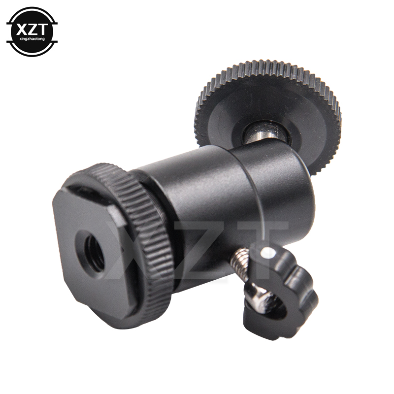soporte de montaje giratorio 360 con tornillo de 1/4 ", Mini trípode de aluminio con cabeza de bola, soporte para Flash para cámara Canon Nikon Video DSLR DV