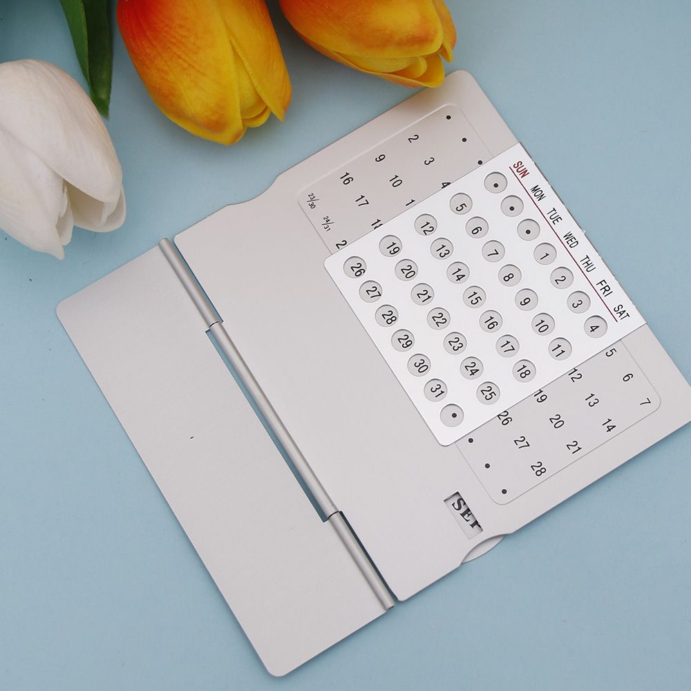 Eeuwigdurende Kalender Mini Aluminium Stand Verstelbare Tafel Kalender DIY School Office Desktop Planner
