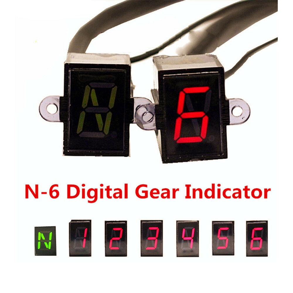 Digital off-road Motorcycle motocross light Neutral Gear Indicator display Moto Gear Indicator Super 6 Speed display Universal