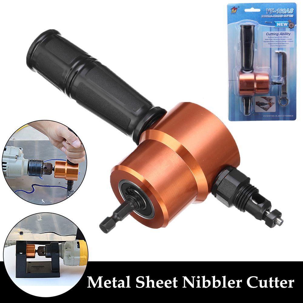 Oranje Dual Heads Cutter Metalen Plaat Nibbler Cutter