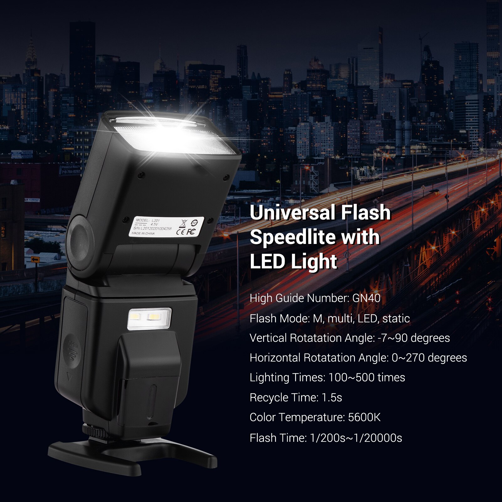 Universal Flash Speedlite Verstelbare Led Licht Camera Flash Met Beugel Vervanging Voor Canon Nikon Olympus Pentax Dslr Camera 'S