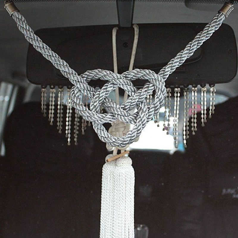 JP JDM Car Pendant Interior Decor Fusa Kiku Knots Junction Produce Auto Rearview Mirror Hanging Ornament Car Accessories