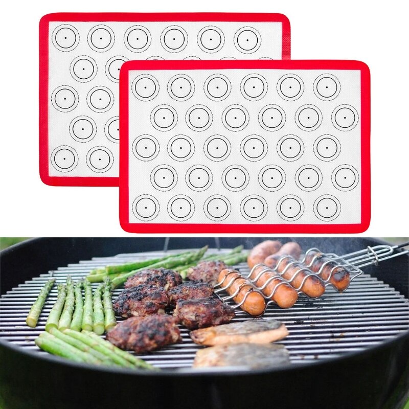 Stip cirkel antiaanbak bakmat rechthoek barbecue siliconen plaat hoge temperatuur bakmat voor macarons cake brood