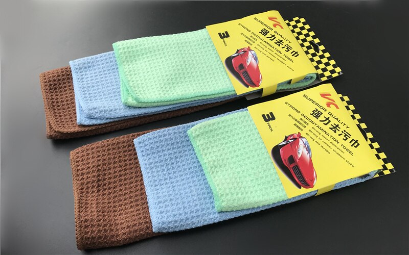 Lucullan 3 pak superabsorberende vaffelvævet håndklæde 30 x 30cm 350 gsm magic power mikrofiber glas rengøringsklud