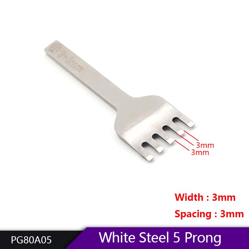 Ensemble de ciseaux plats en cuir pour tissage de trous, poinçons, couture, bricolage, laçage, 2.5/3mm, acier solide: 3-3 5Prong