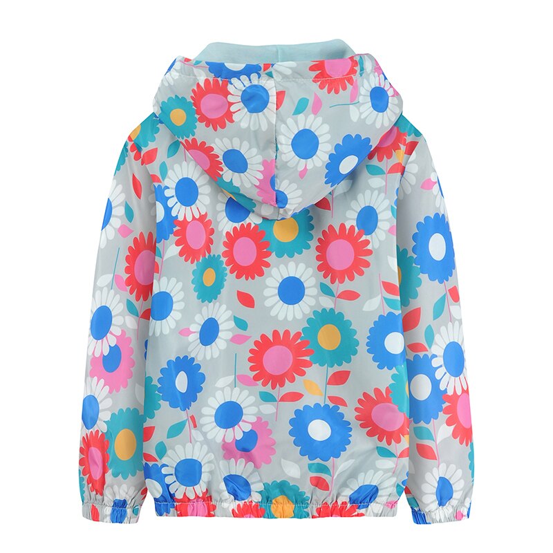 Veste d'extérieur à motif Floral imprimé, Double couche, doublure en coton, style mince, manteaux pour enfants