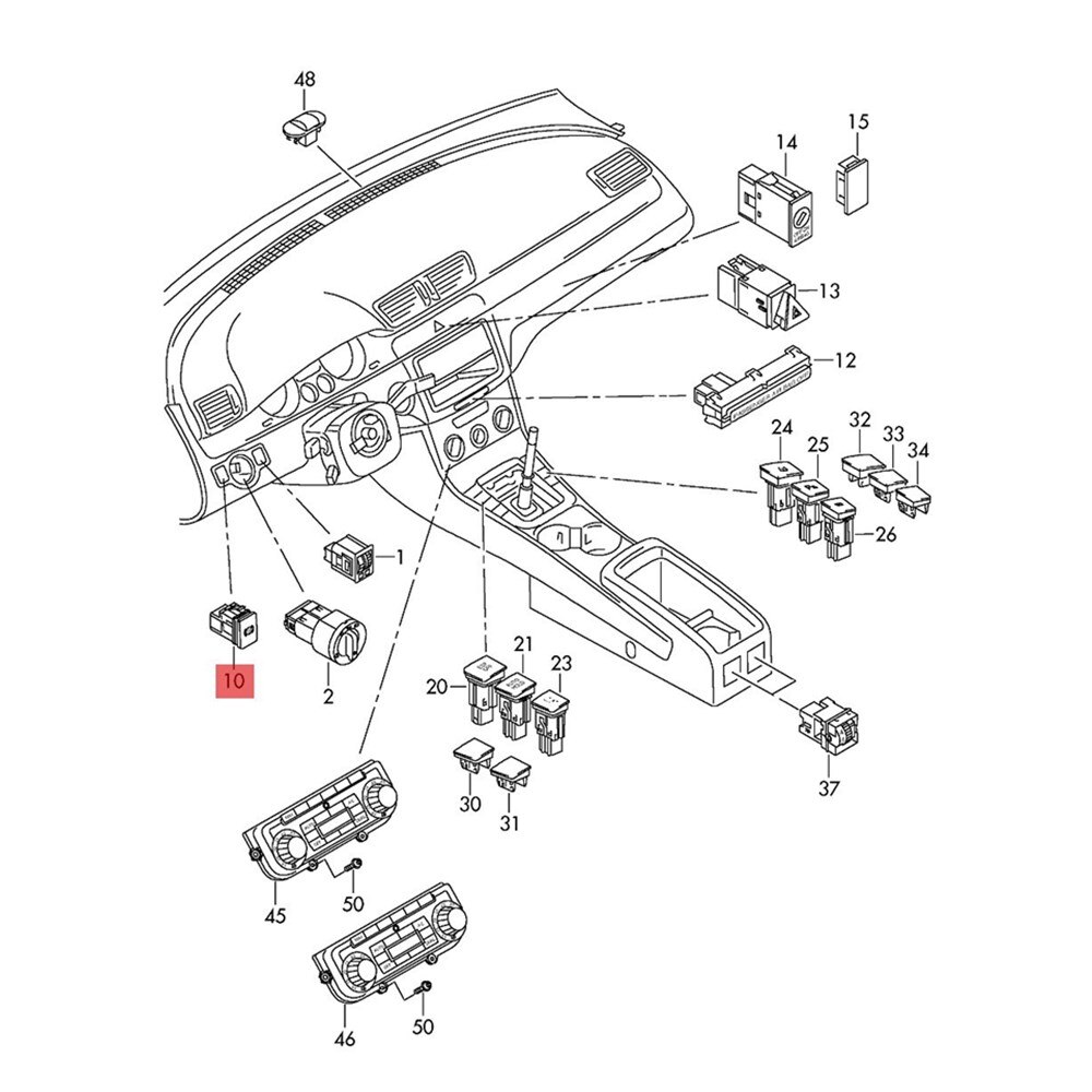 1Pcs 3C0927225C Car Electronic Handbrake Parking Switch Brake Button, Suitable For VW 2006 Passat B6 CC 3C0 927 225 C