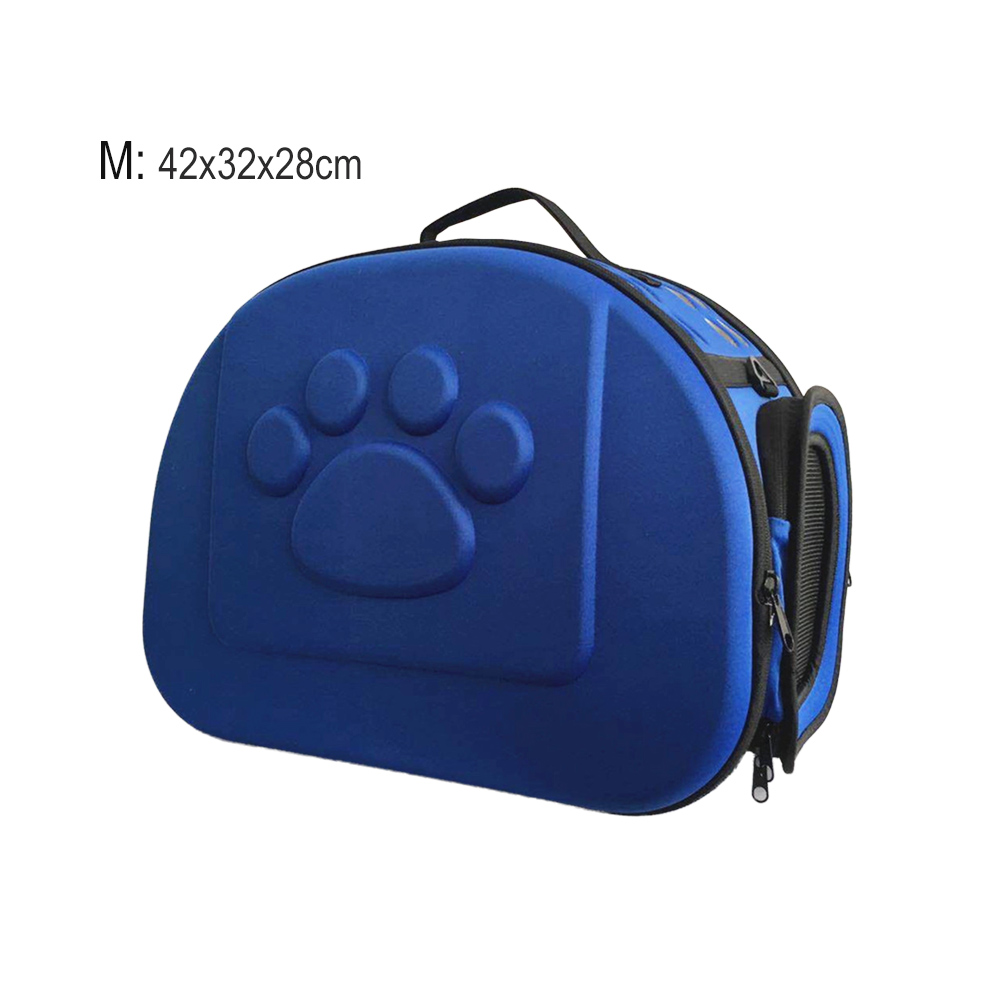 Torba transportowa dla psa i kota w jednolitym kolorze, składana, torba podróżna eva, przenośna torba na ramię dla małych psów i szczeniąt, robić noszenia na zewnątrz, mała: M-niebieski