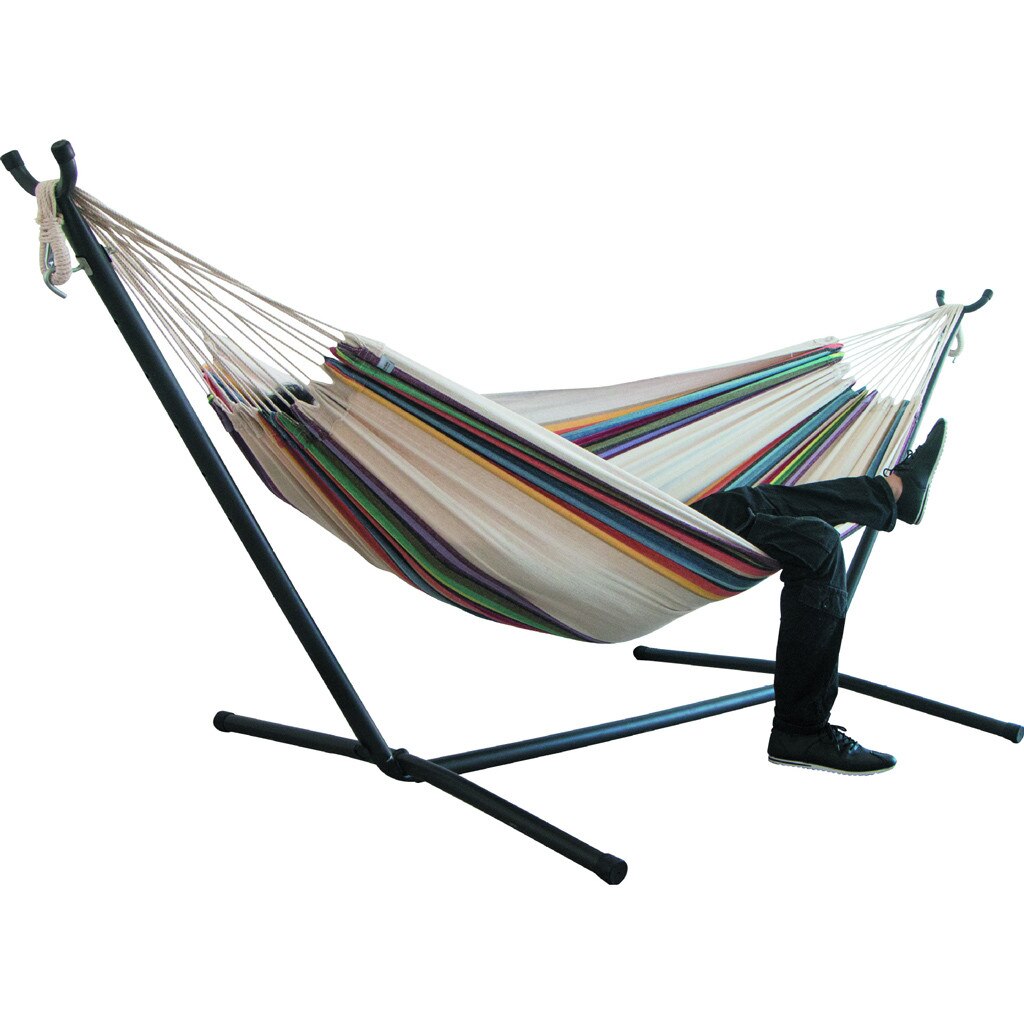 Hamacas dobles individuales para interiores, durabilidad cómoda, tumbona colgante a rayas, lona gruesa, hamaca grande para silla al aire libre