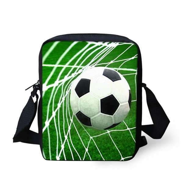 Instantarts cool 3d fire and ice voetbalprint jongens meisjes schooltassen kleuterschool student mini boekentas kinderen messenger bag: H275e