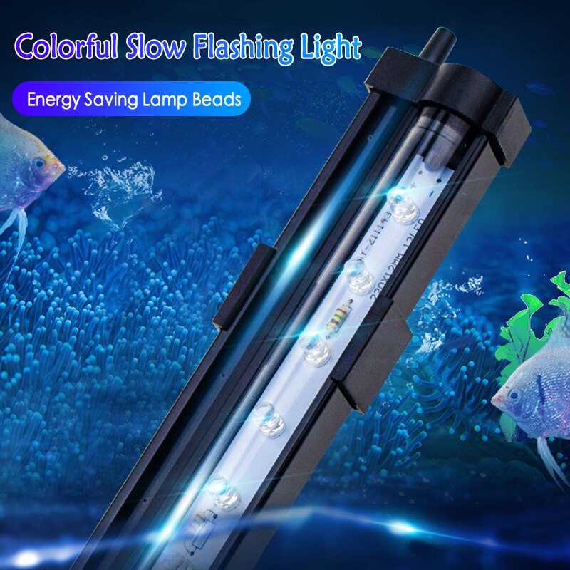 Fita de luz led para aquário, lâmpada à prova d&#39;água para tanque de peixes, 15/26/36cm, tomada ue/eua