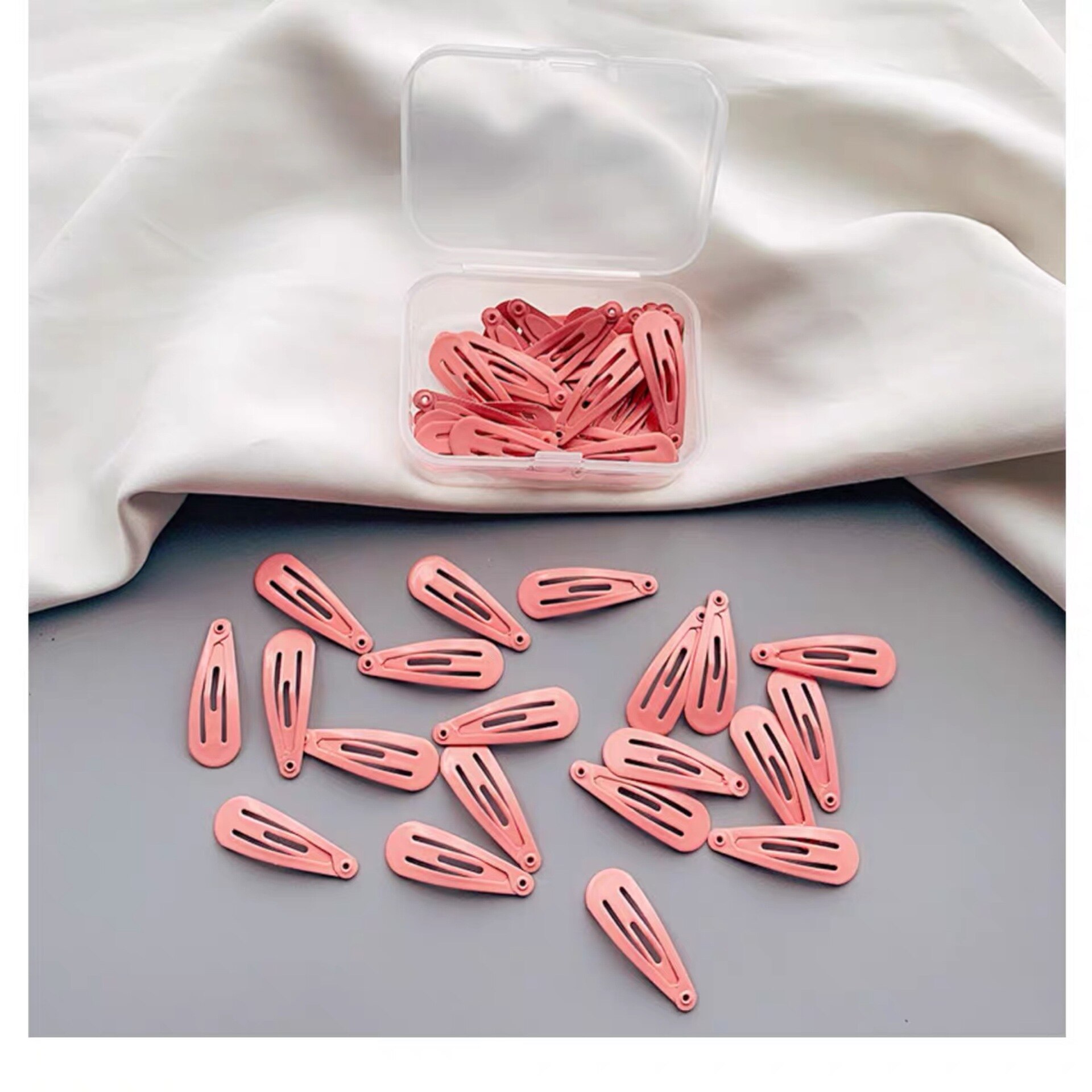 50 pçs/caixa 3cm spray liga drop-shaped crianças grampos de cabelo doce cor bonito meninas acessórios de cabelo bebês barrettes headbands: 10