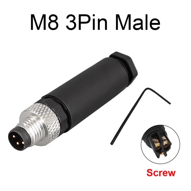 Cloweit M8 Sensor Stecker Wasserdicht männlich & weiblich Stecker Gerade Winkel Schraube Gewinde Kupplung 3Stift 4p Tafel montieren Flansch buchse: Armee Grün