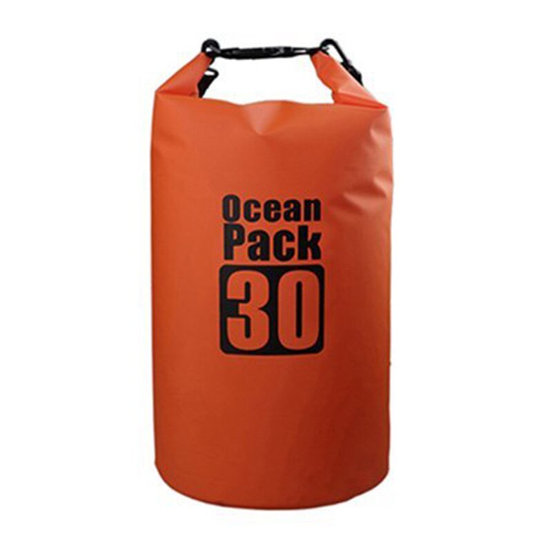 Vattentät torr väska utomhus roll top kompressionssäck ocean pack ryggsäck för kajakpaddling strand forsränning båtliv camping fiske simma: Orange 30l
