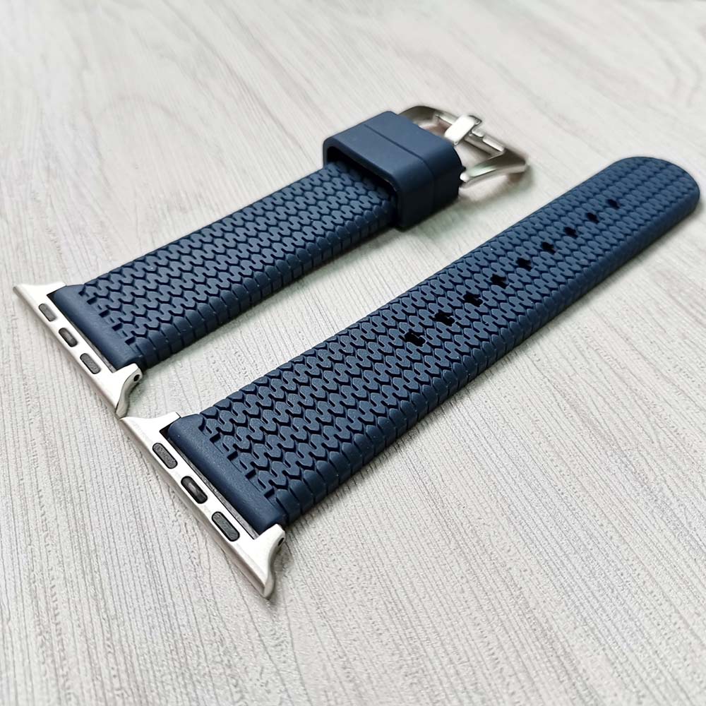 3d silikoneremme til apple watch rem 42mm 38mm 44mm 40mm rem gummi iwatch bånd til iwatch armbånd serie 6/5/4/3/2/1: Blå s / 42 44 mm