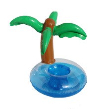 Coconut Tree Cup Toy Seat Inflatable Water Cushion Floating Toy Drink Cup Support Toy