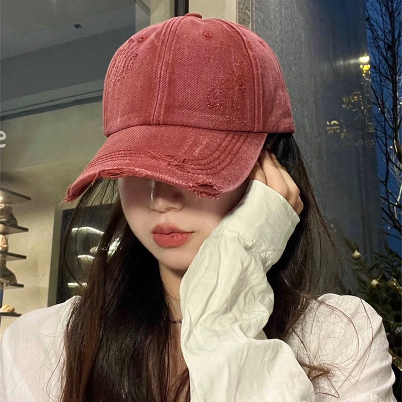 Men Women Gradient American Vintaget Broken Baseball Hats Distress Sunshade Breathable Street Snapback Cap Versatile