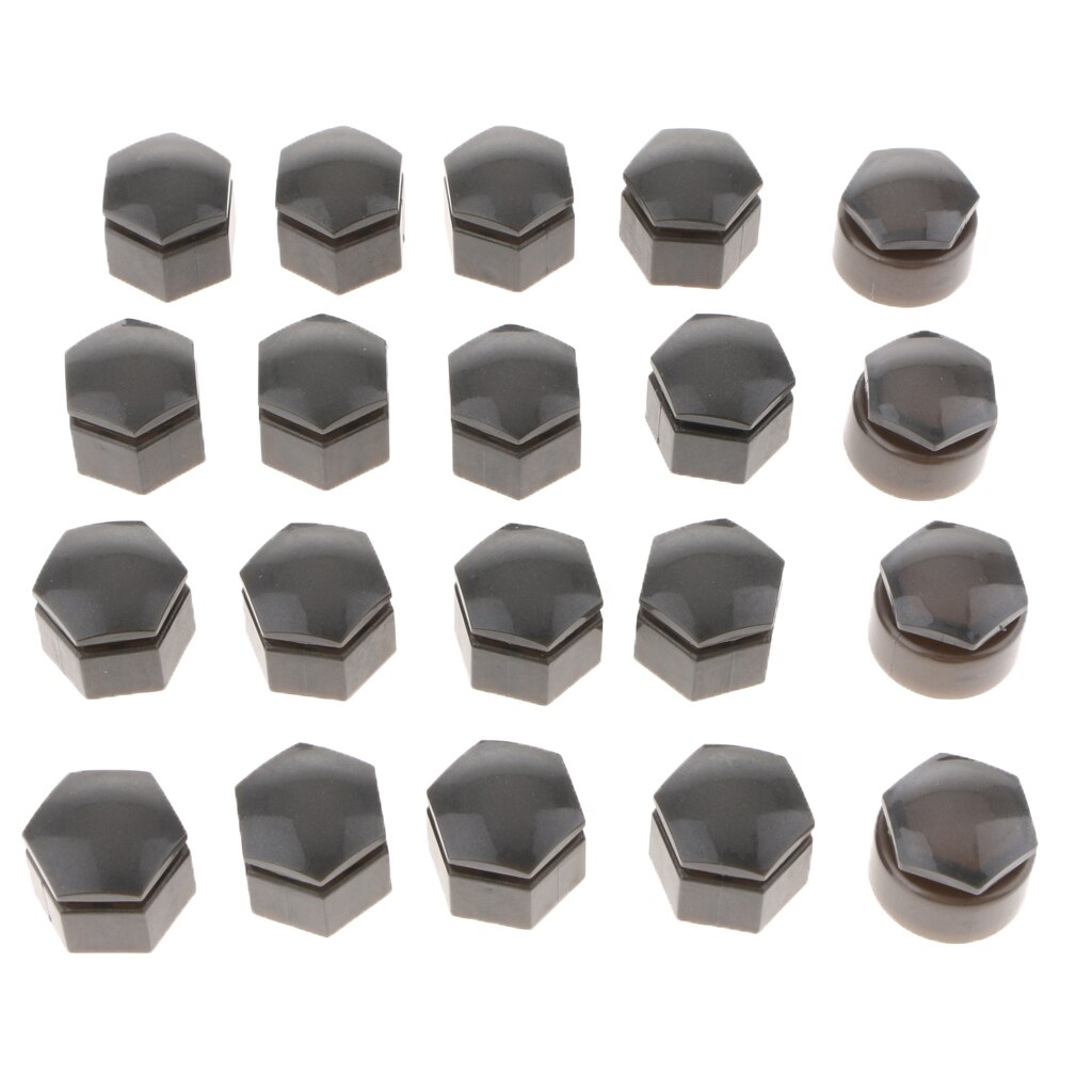 20Pcs 19Mm Auto Hub Schroef Cover Auto Wiel Moer Lug Stofkap Caps Bolt Grijs