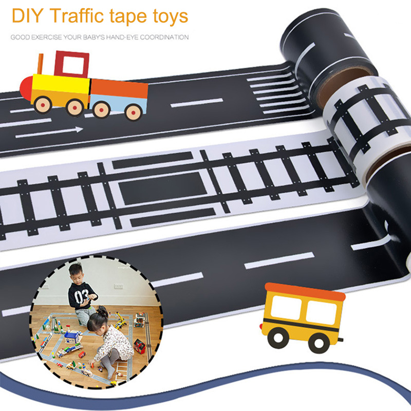 Nieuw Road Tape voor Auto Speelgoed Auto Runway Plakband Play Room Floor Sticker Verwijderbare Track MS88