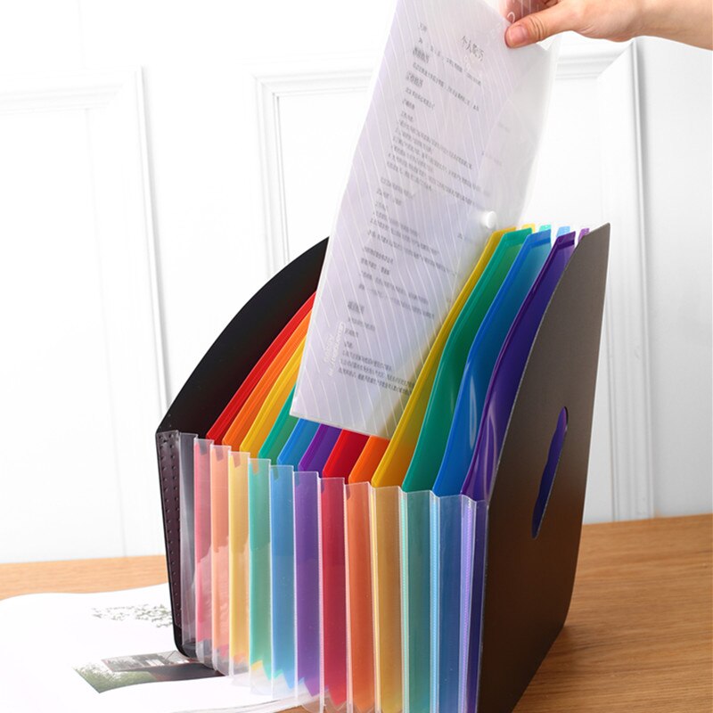 13 Pockets Accordion File Organizer Expanding File Folder Expandable Plastic Accordion Document Paper Organizer Bag UY8
