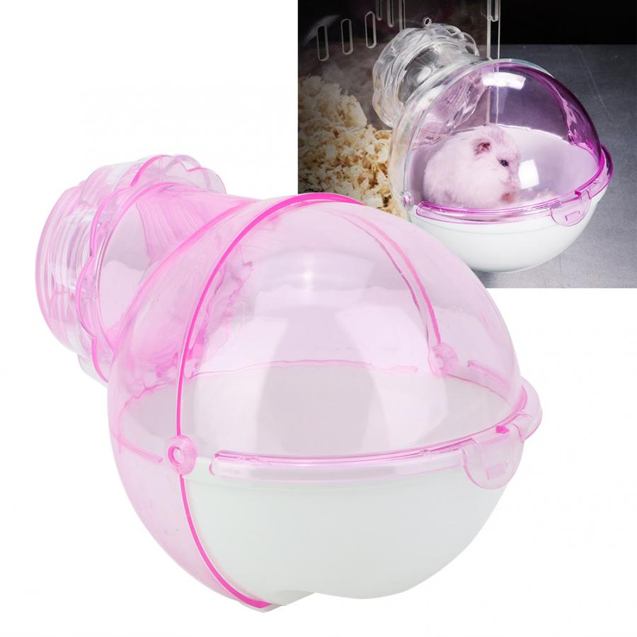 13 cm Mooie Hamster Badkamer Bad Met Pijpleiding Kleine Huisdier Running Oefening Wiel Plastic Rat Running Spelen Bal Speelgoed: Roze