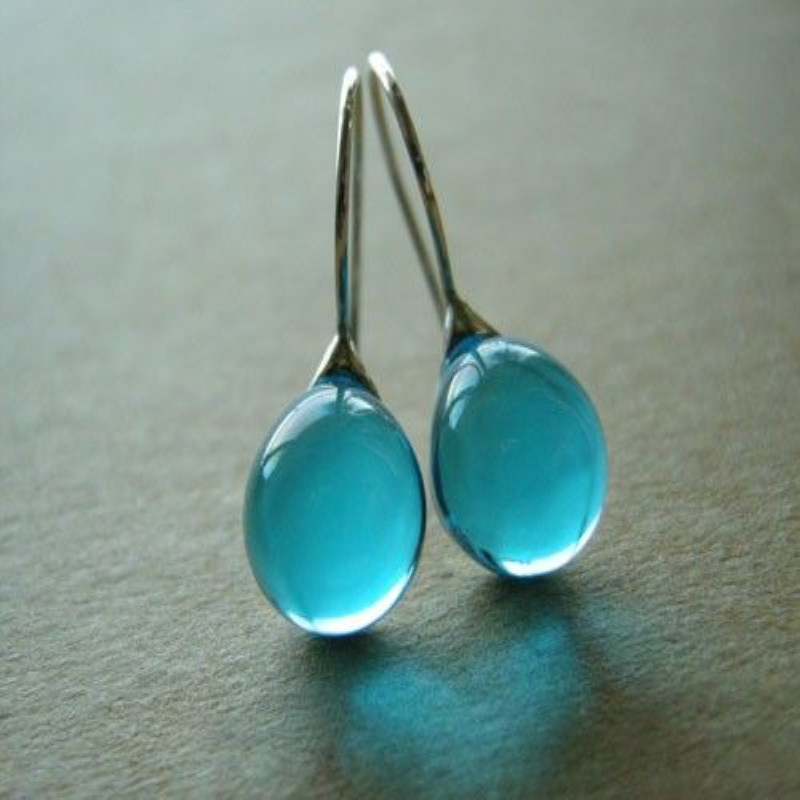 Kleur Ingelegd Water Glass Stone Oorbellen Met Overdreven Persoonlijkheid Voor Vrouwen Sieraden