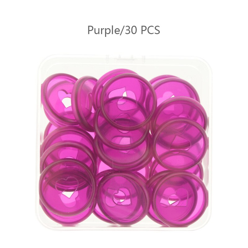 30Pcs 28Mm Hart Binding Ring Diy Kleurrijke Paddestoel Gat Bindmiddel Ronde Binding Disc Notepad Plastic Gesp School Kantoor levert: Purple-30pcs