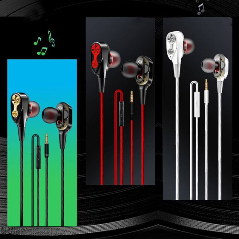 Bedrade Oortelefoon Hoge Bass Dual Drive Stereo In-Ear Oortelefoon 3.5Mm Type C Met Microfoon Computer Oordopjes