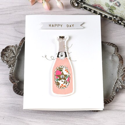4pcs Flower Mini Greeting Card Happy Birthday Small Card Kids Good Luck Message For You Card: MINI-1921 II 08