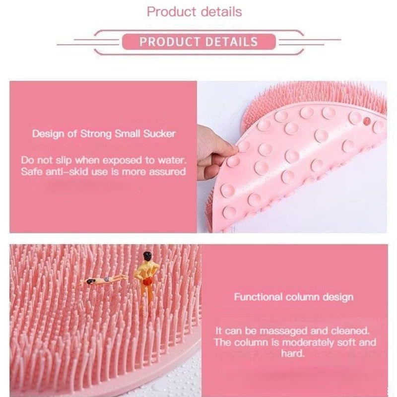 Foot & Back Scrubber Body Shower Brush Reusable Silicone Brush Foot Wash Mat Bathroom Non-slip Bath Mat Foot Anti-slip Mat Bath