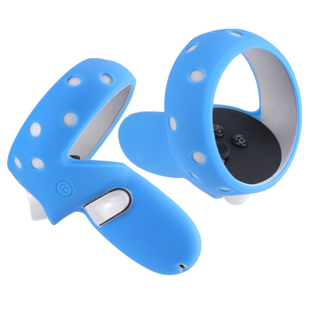 VR Glass Cover Silicone Replaceable VR Handle Cover Full Protector Replacement for Oculus Quest 2: Blue