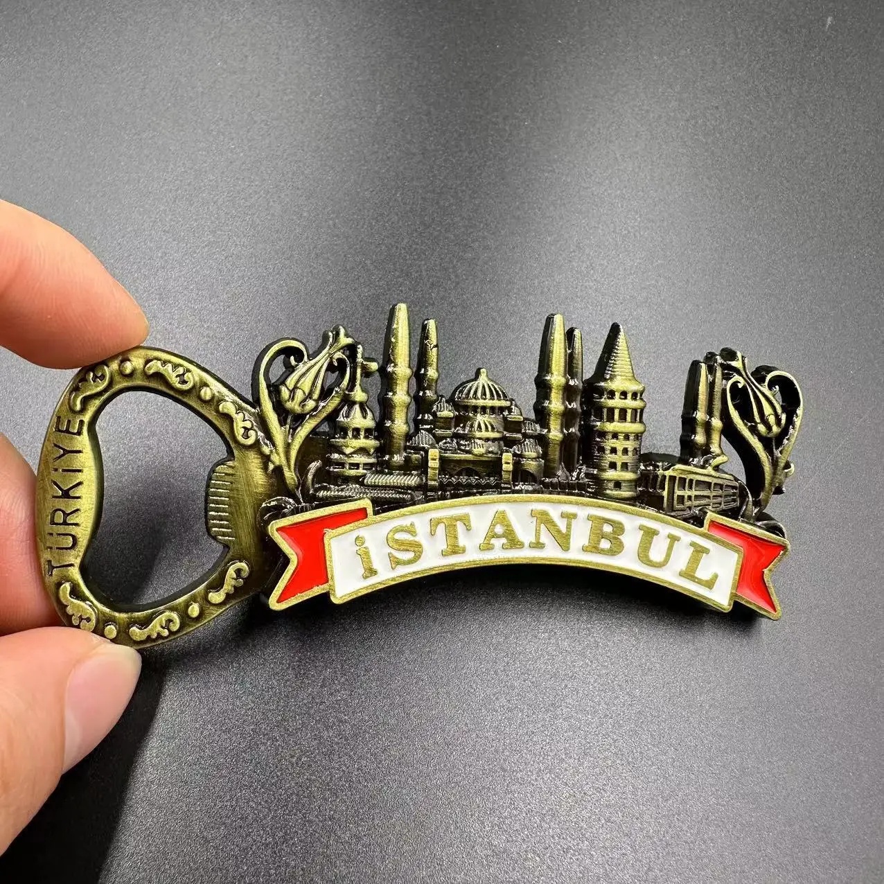 Luxuriöse türkische Istanbul-Stoff-Magnet-3D-Kühlschrankmagnete, Stadtgebäude, Reisethema, magnetische Kühlschrankaufkleber Ich bin Absorptionsstil: Blau