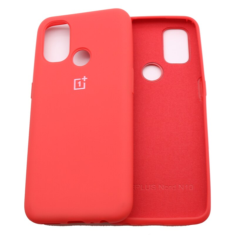 Oneplus-funda de silicona líquida para One plus Nord N10, carcasa trasera suave y fina, Original: Oneplus Nord 100 / Red