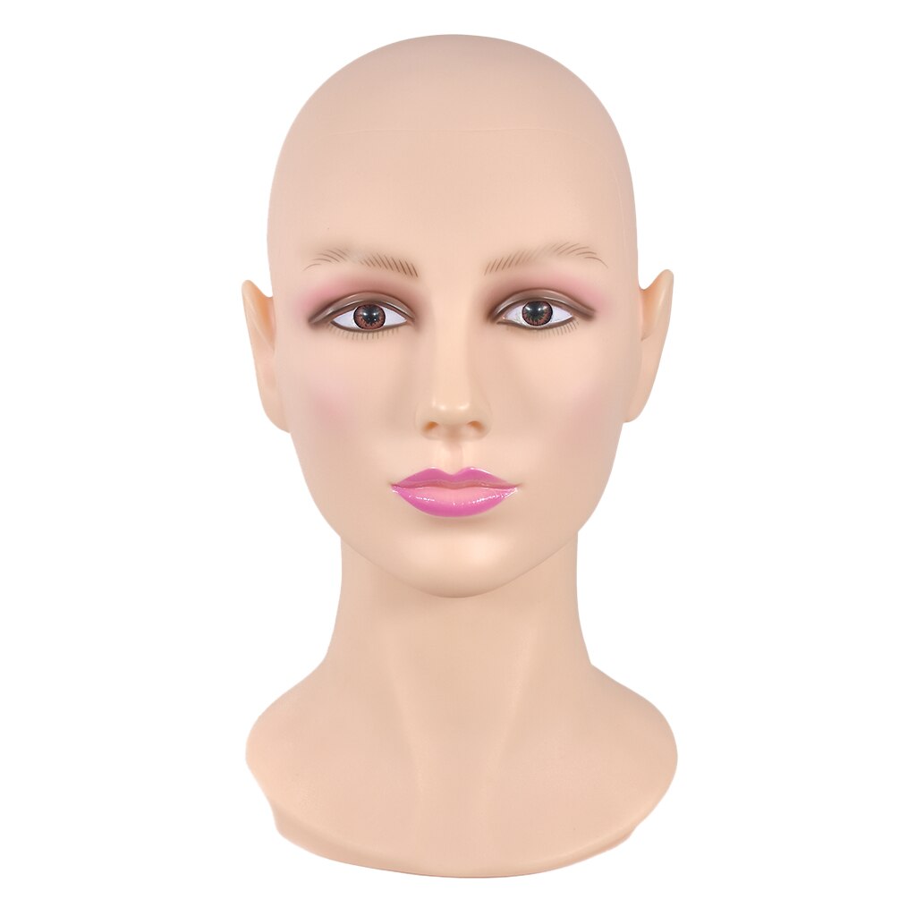 20'' Female Wigs Mannequin Cap Jewelry Headset Display Manikin Stand With Makeup