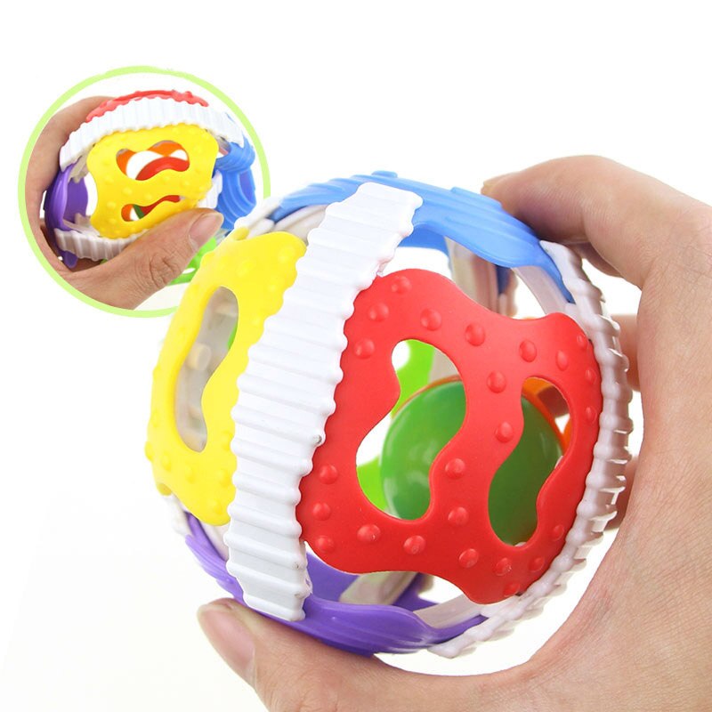 Funny Baby Toys Loud Newborn Baby Toy Infant Early Learning Bell Bell Soft Plastic 6 Color Hand Ball Rattle Kids Educational Toy