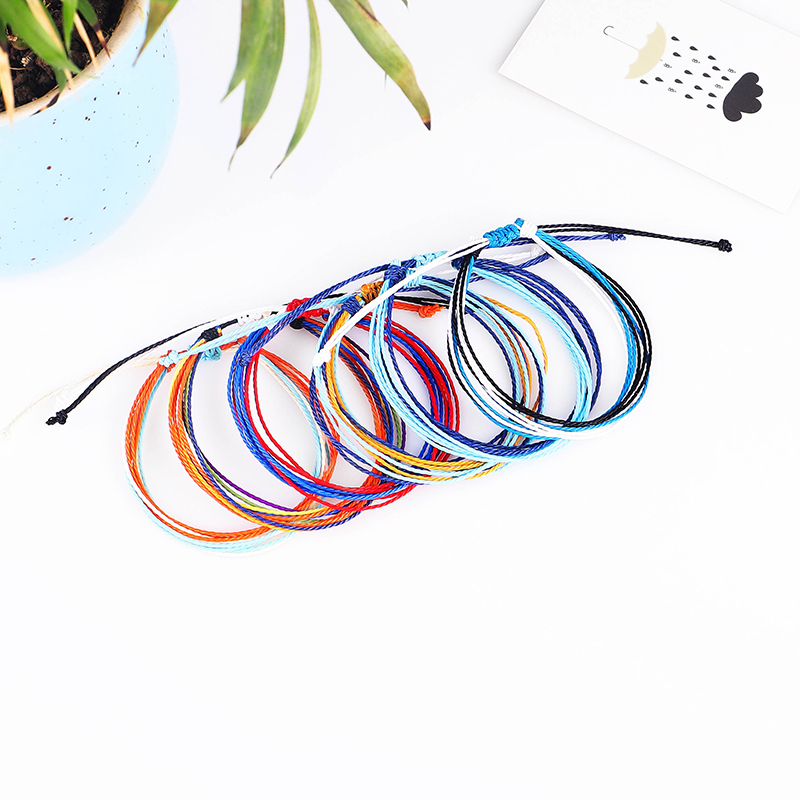 Handgemaakte Wax String Armbanden Kleuren Wit Zwart Rood Blauw Geel Mens Womens Nylon Koord Charm Vriendschap Armband