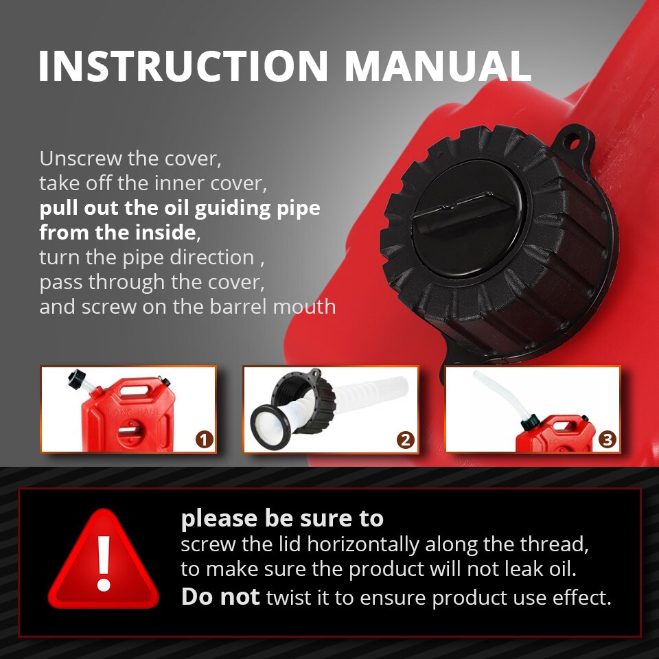 Auxmart 3L 5L Red Fuel Tank Cans Spare Plastic Petrol Tanks Mount Motorcycle Jerrycan Gas Can Gasoline Oil Container Fuel-jugs