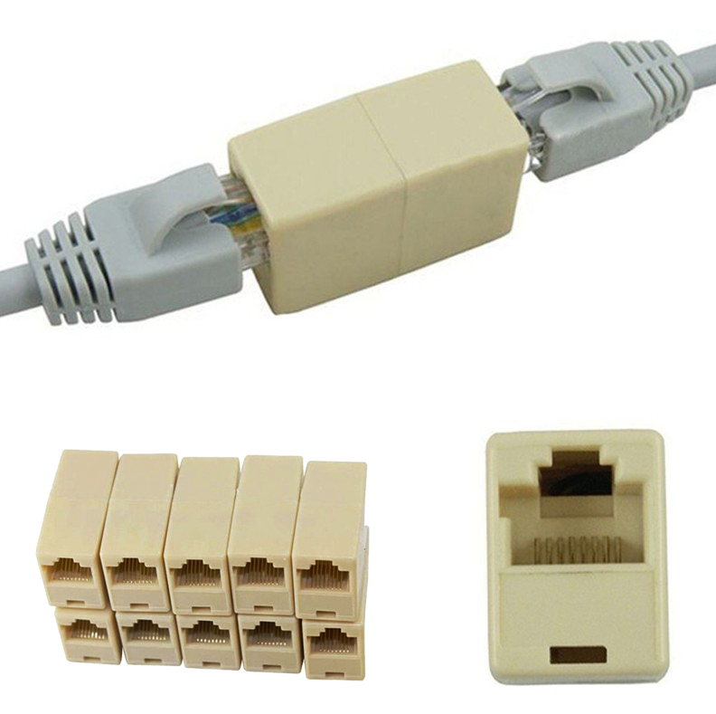5 stk legeret internetværktøj  rj45 kat 5 koblingsstik adapter netværk lan kabel forlænger stik
