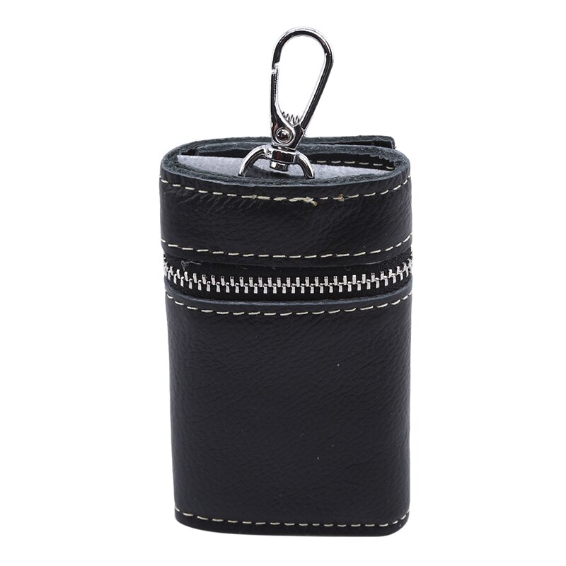 Caso chiave delle Donne degli uomini di Vita del Cuoio Multi-funzione Sacchetto di Chiave dell'automobile di casuale Sacchetto di Cuoio di Strato Superiore Della Chiusura Lampo scatola raccoglitore dell'UNITÀ di elaborazione di LKEEP 18 centimetri: nero