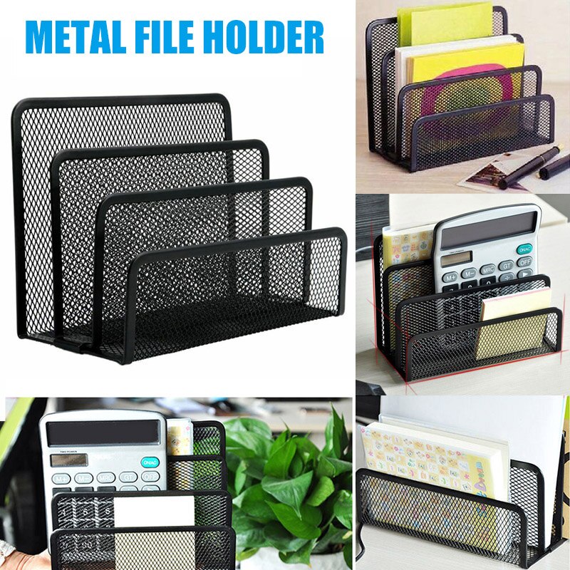 Mesh Letter Sorter Mail Document Tray Desk Office File Organiser Holder Multifunctional File Storage BOM666: Default Title