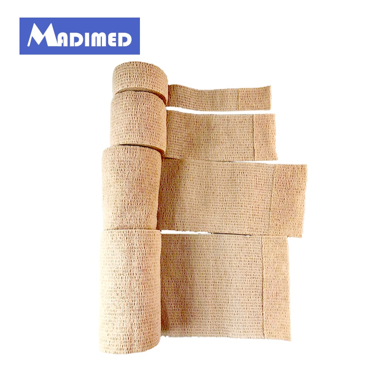 2.5cmx4.5m 6rolls/lot Coban Latex Free Nonwoven Elastic Self Adhesive Adherent Cohesive Wrap Finger Bandage Tender Tape