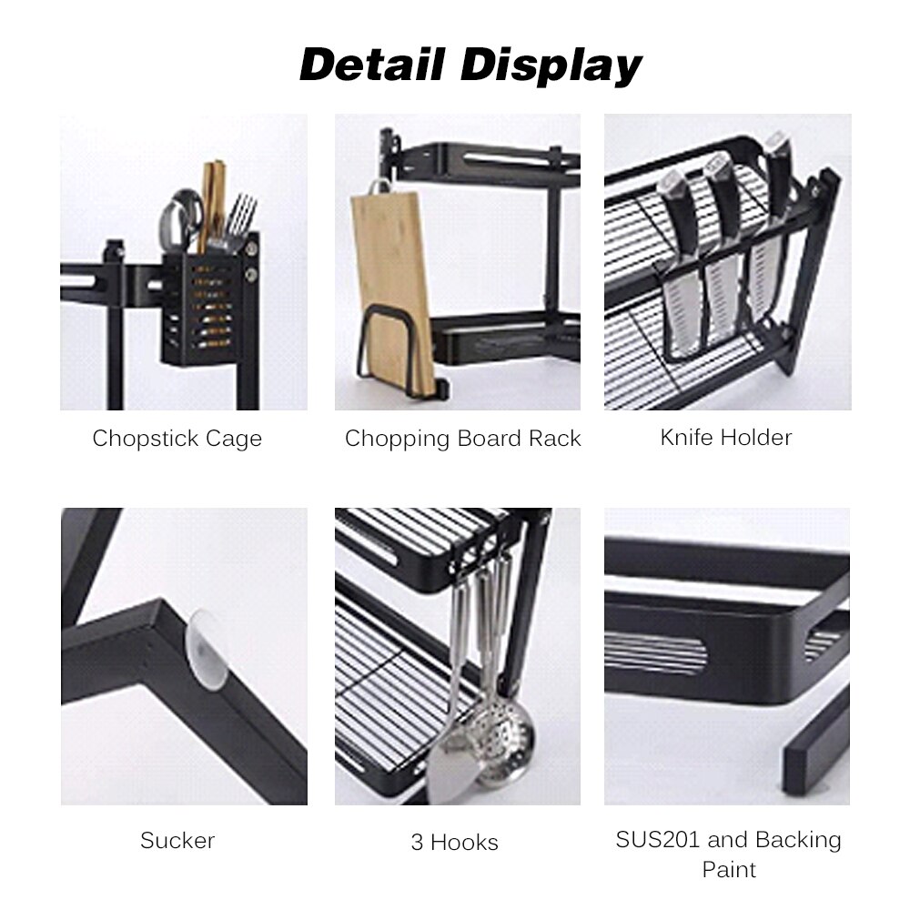 Multifunction Spice Rack Organizer 3-Tier Utensil Holder Freestanding Shelf Organizer for Jars Bottles Cutlery Chopping Board