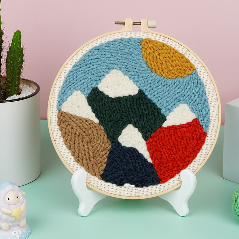 Punch Needle Kit for Starter Punch Needle Embrodery Kit Cross Stitch for Beginner Handcraft Wall Painting Home Decor Craft Kit: Landscape