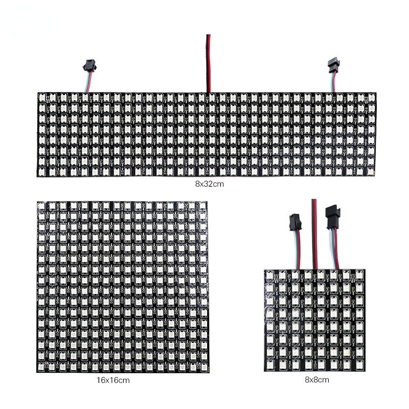 ws2812b rgb individually addressable flexible digital led panel strip light ws2812 8x8 16x16 8x32 dc5v module matrix screen