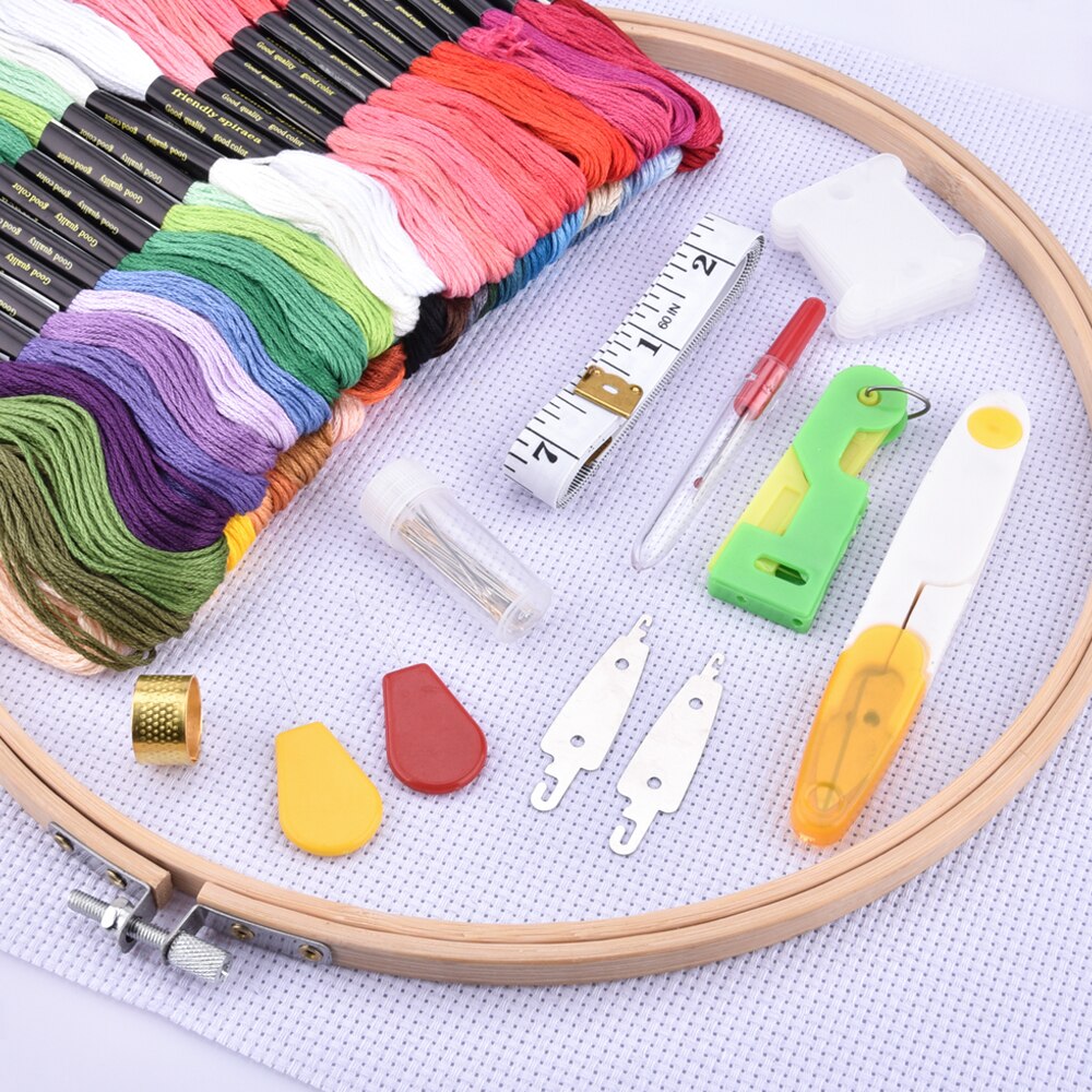 Embroidery Frame Kit Floss Stitch Sewing Skein Cro... – Grandado